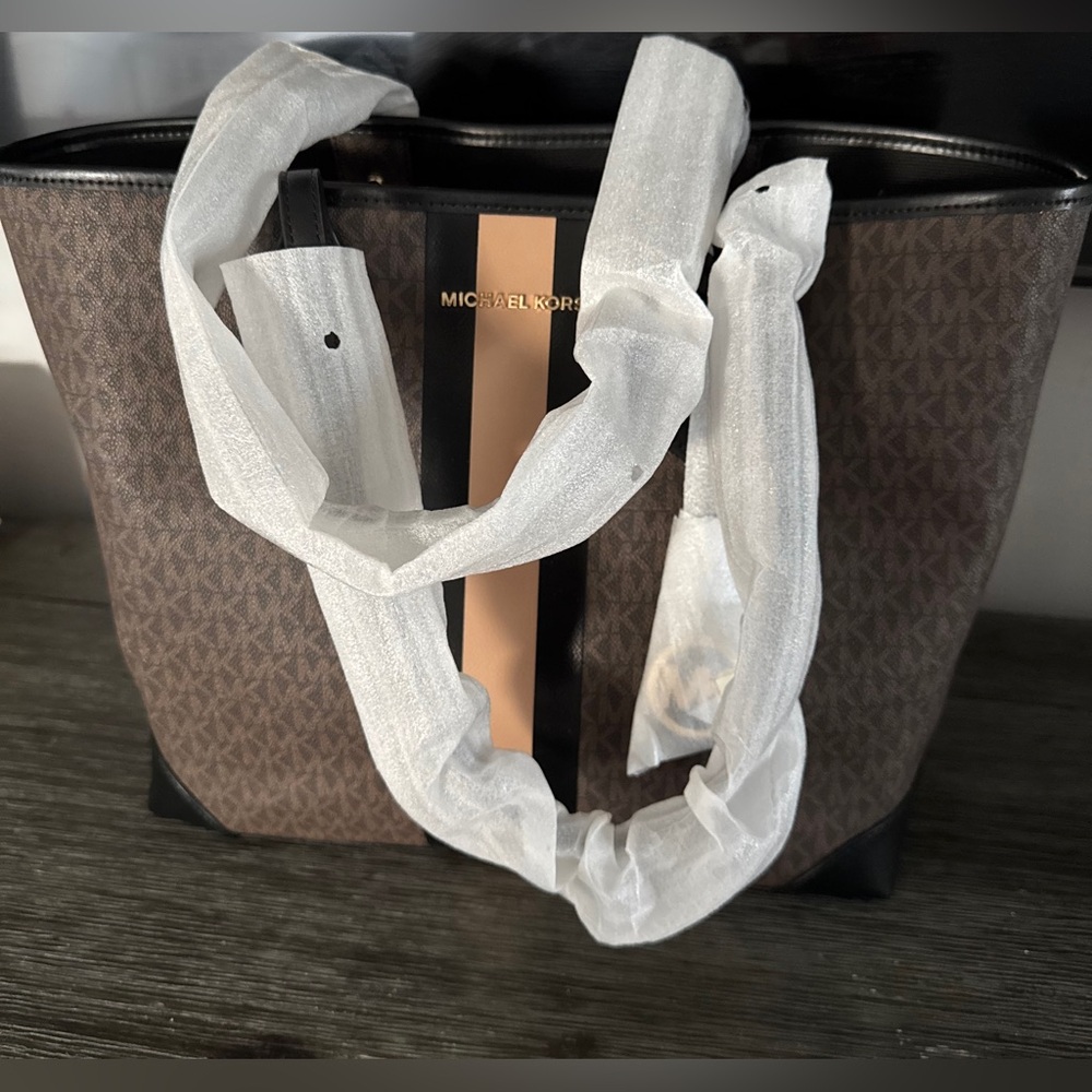 Michael Kors Brown and Tan Tote Bag